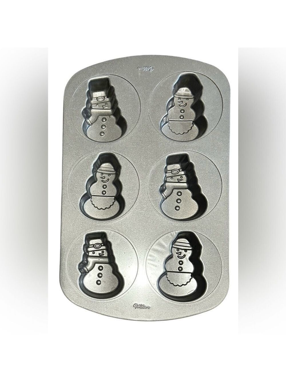 WILTON Christmas Holiday Winter Nonstick Snowman Mini Cake Treat Molds EC
